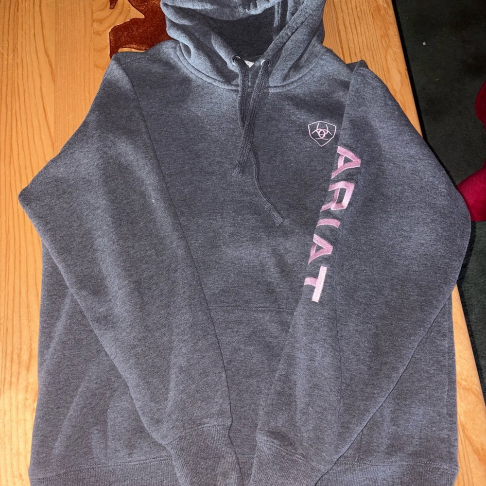 Ariat Charcoal Hoodie with Light Pink Accents